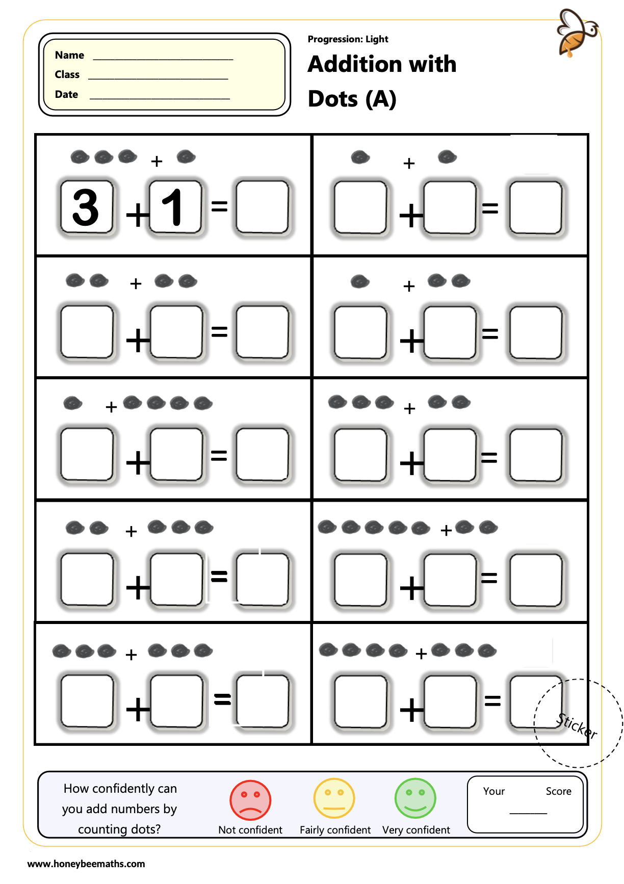 Year 1 Addition Worksheets