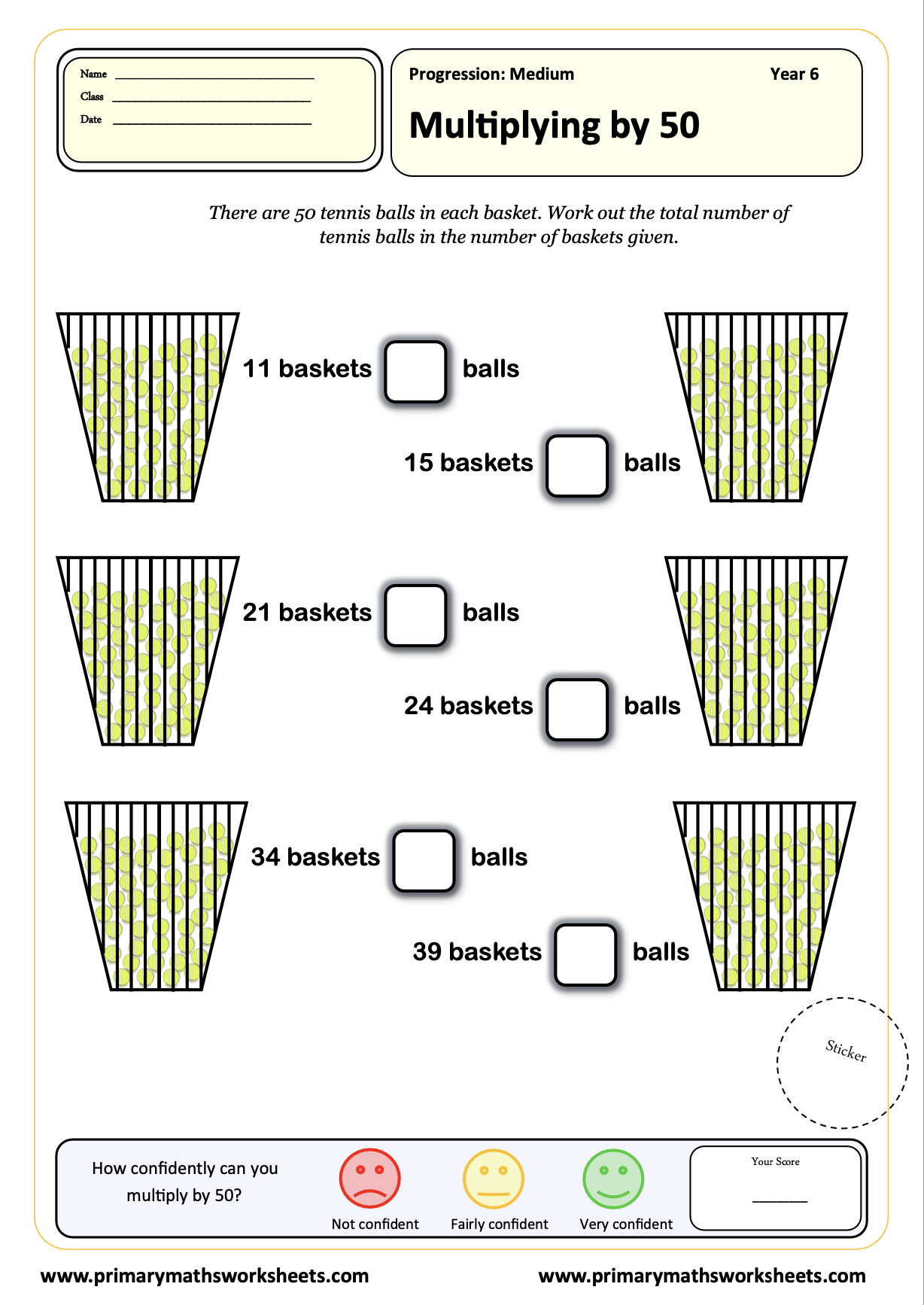 Year 6 Multiplication Worksheets
