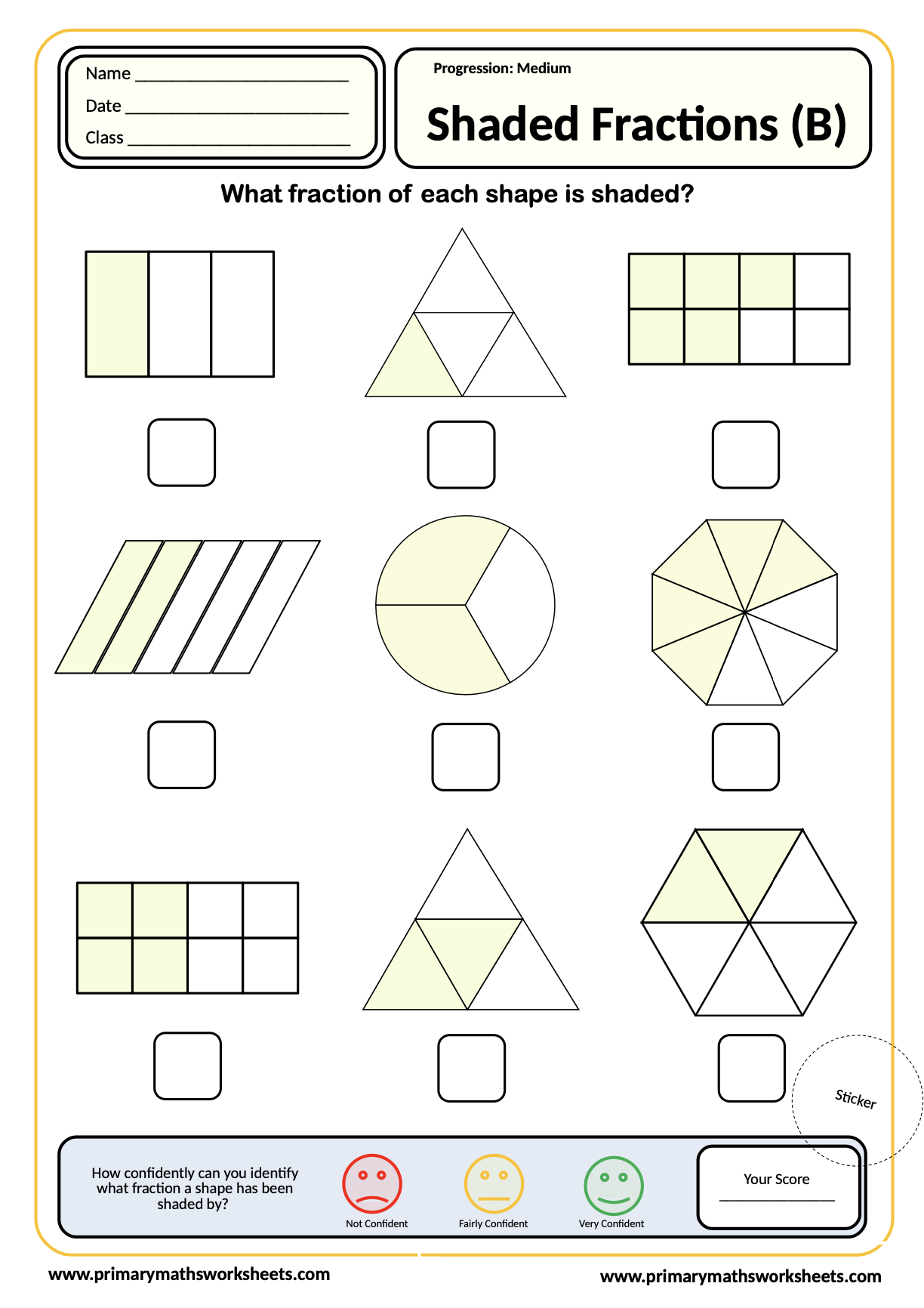 Year 4 Fraction Worksheets