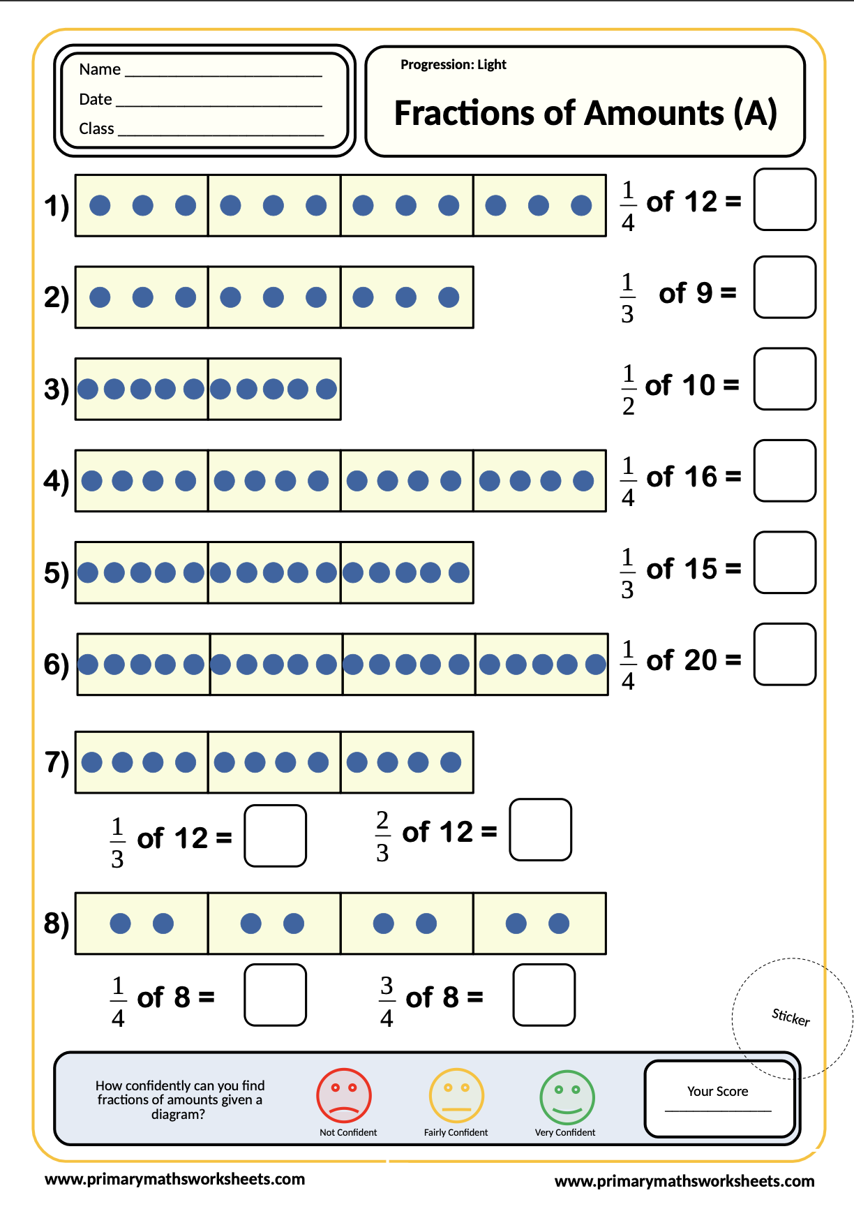 Year 5 Fractions Worksheets
