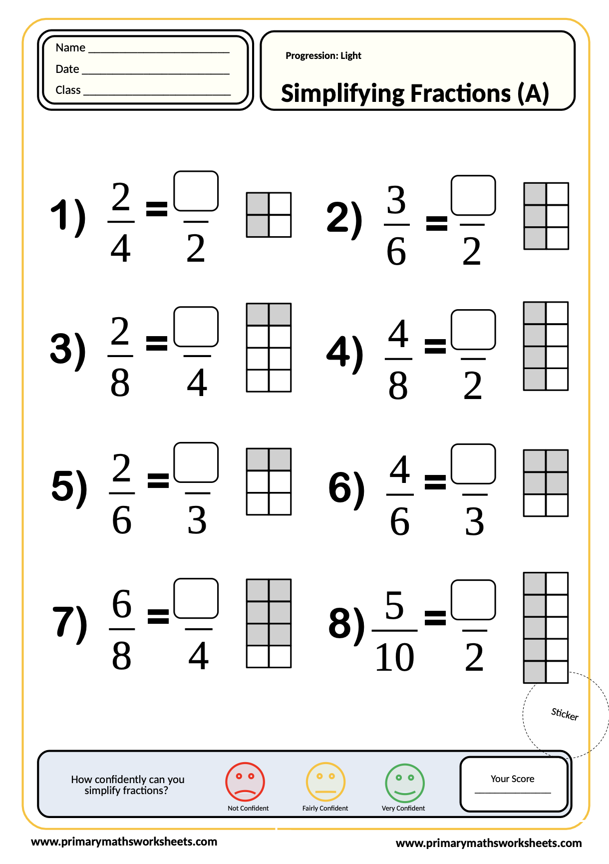 Year 6 Fraction Worksheets