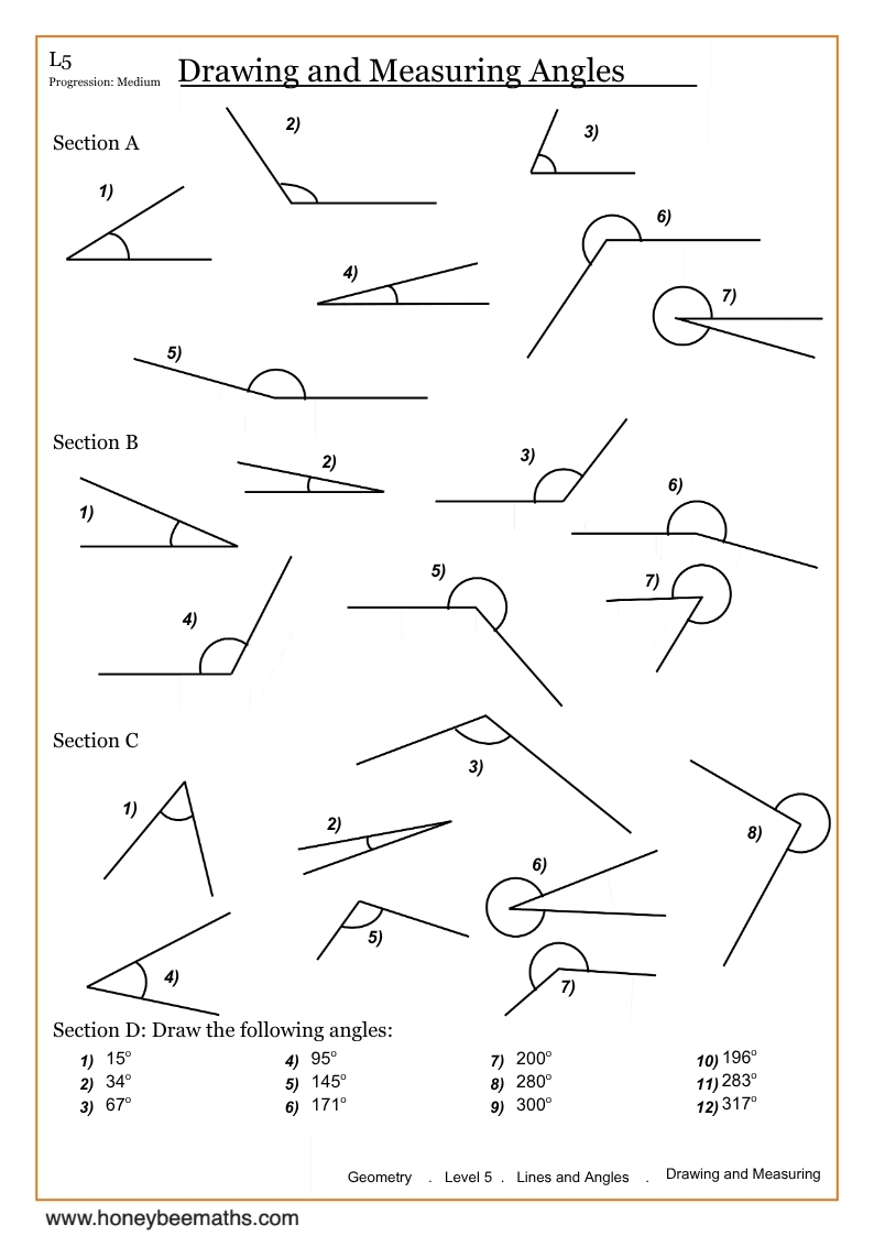 Year 7 Angles Worksheets