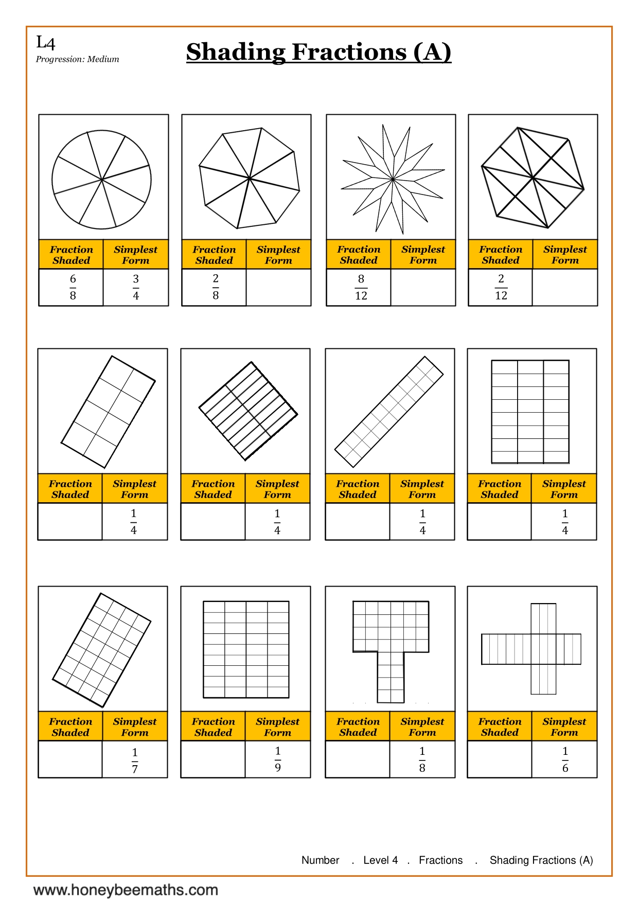 Year 7 Fraction Worksheets