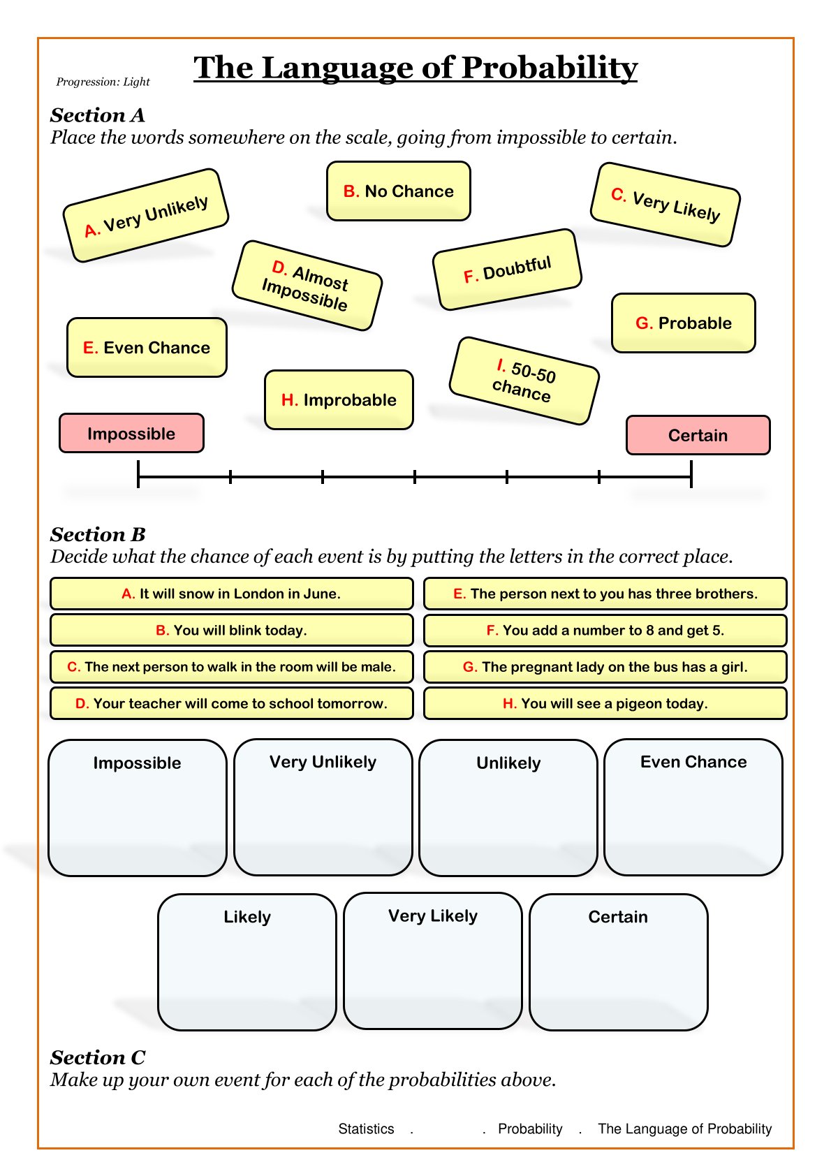 Year 7 Probability Worksheets