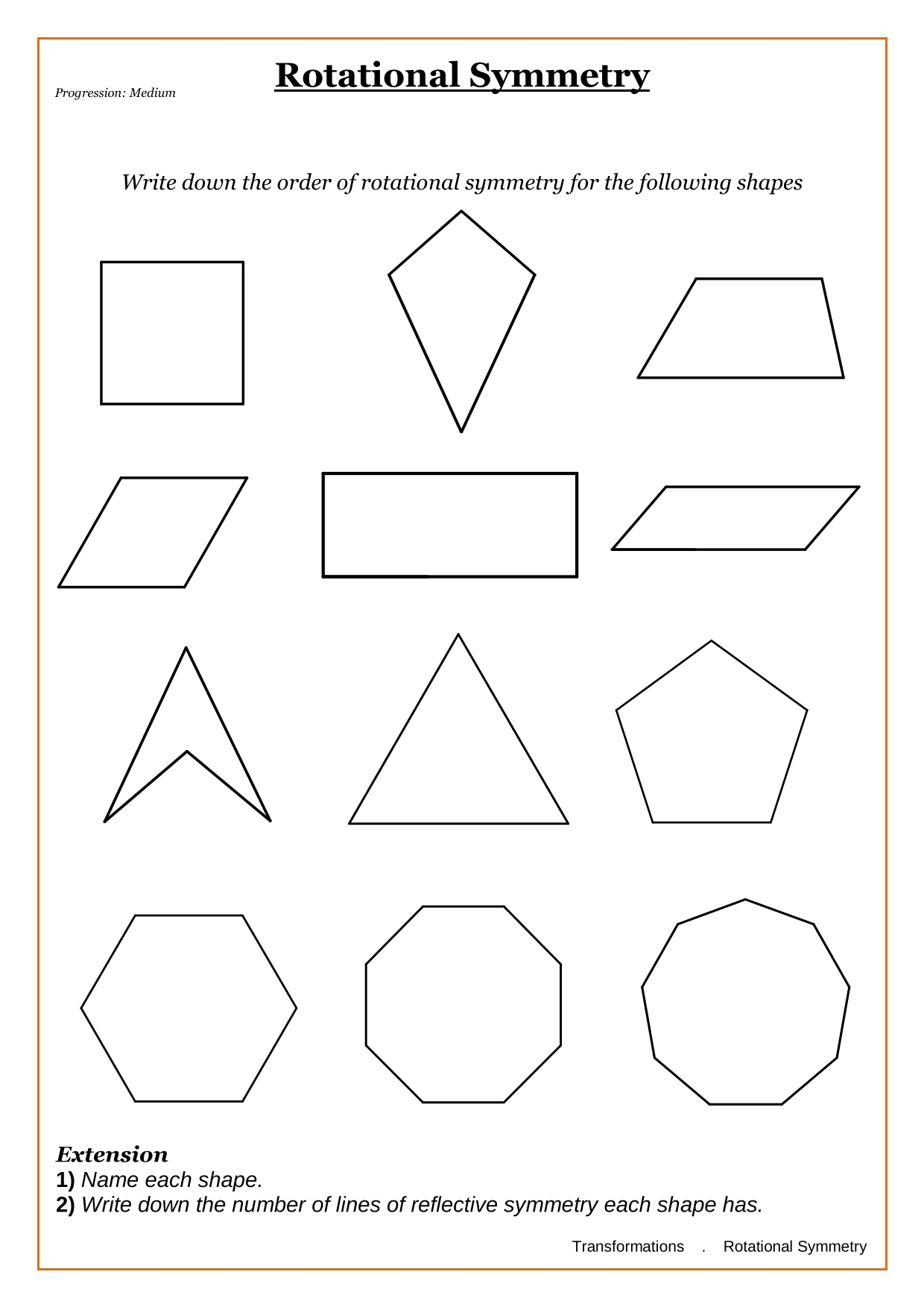 Year 7 Transformations Worksheets