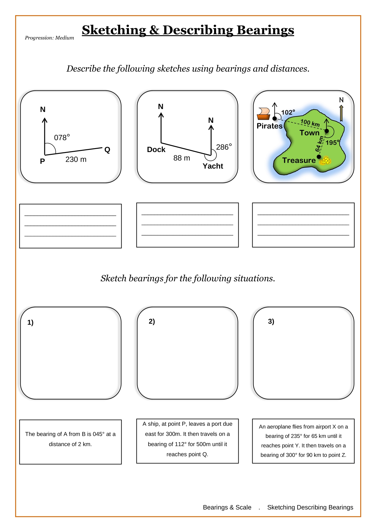 Year 8 Bearings Worksheets