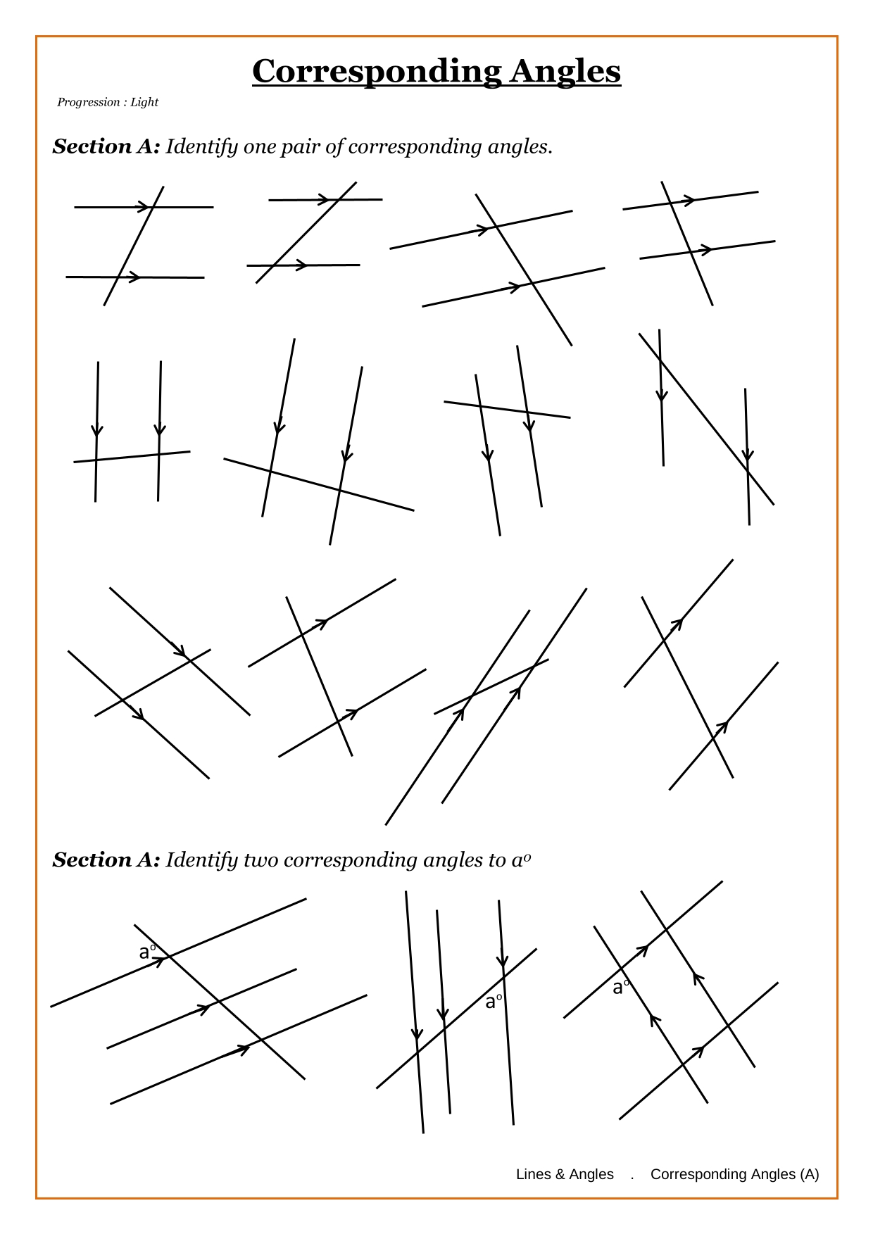Year 9 Angles Worksheets