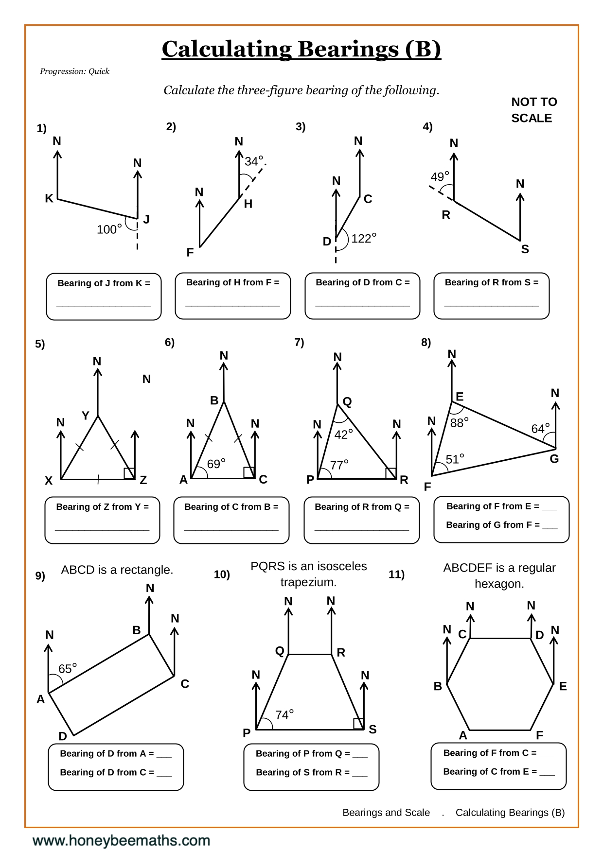 Year 9 Bearings Worksheets