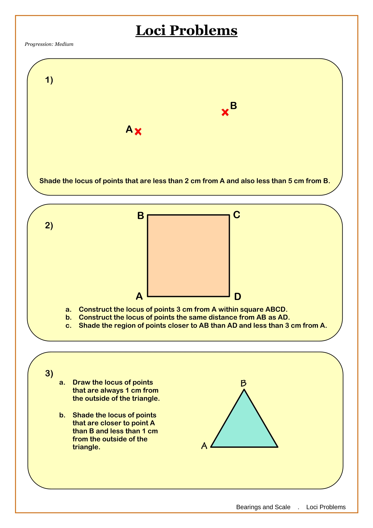 Year 9 Loci Worksheets