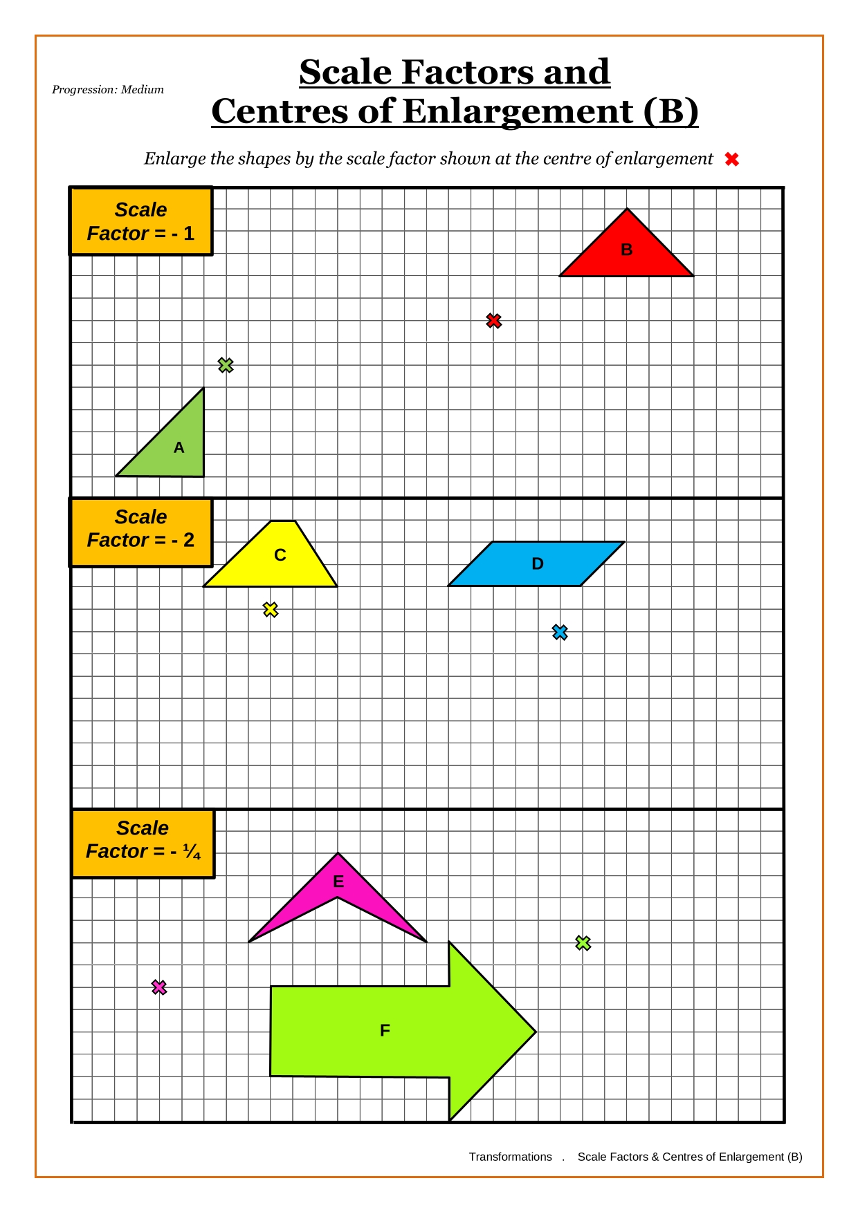 Year 9 Transformations Worksheets