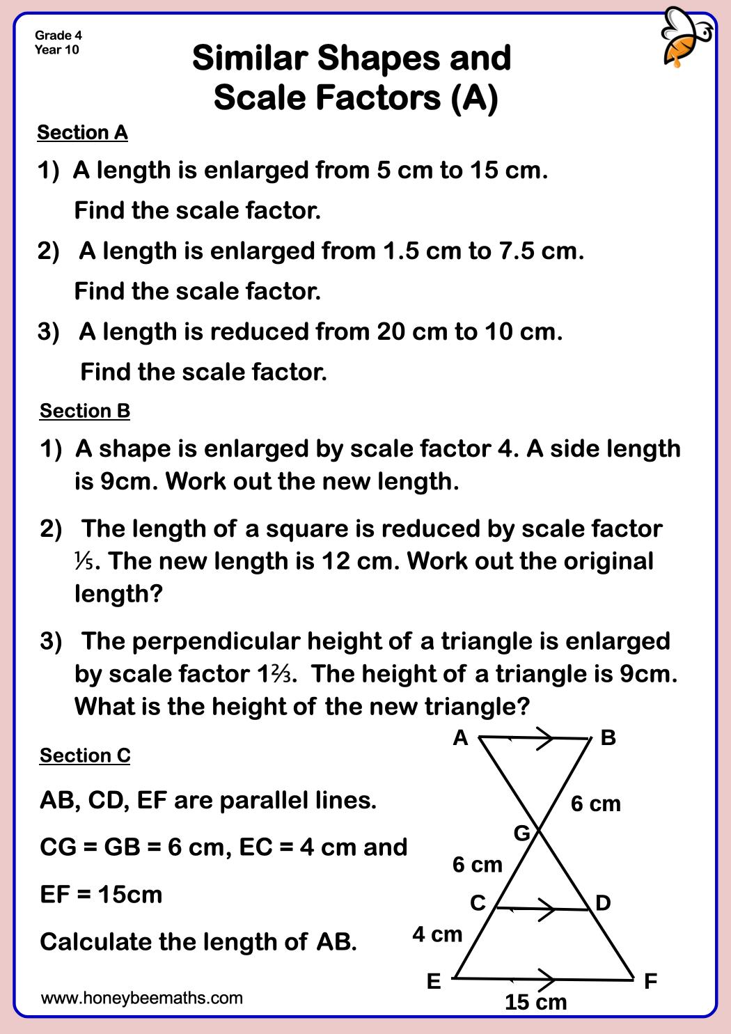 Year 10 Similarity Worksheets