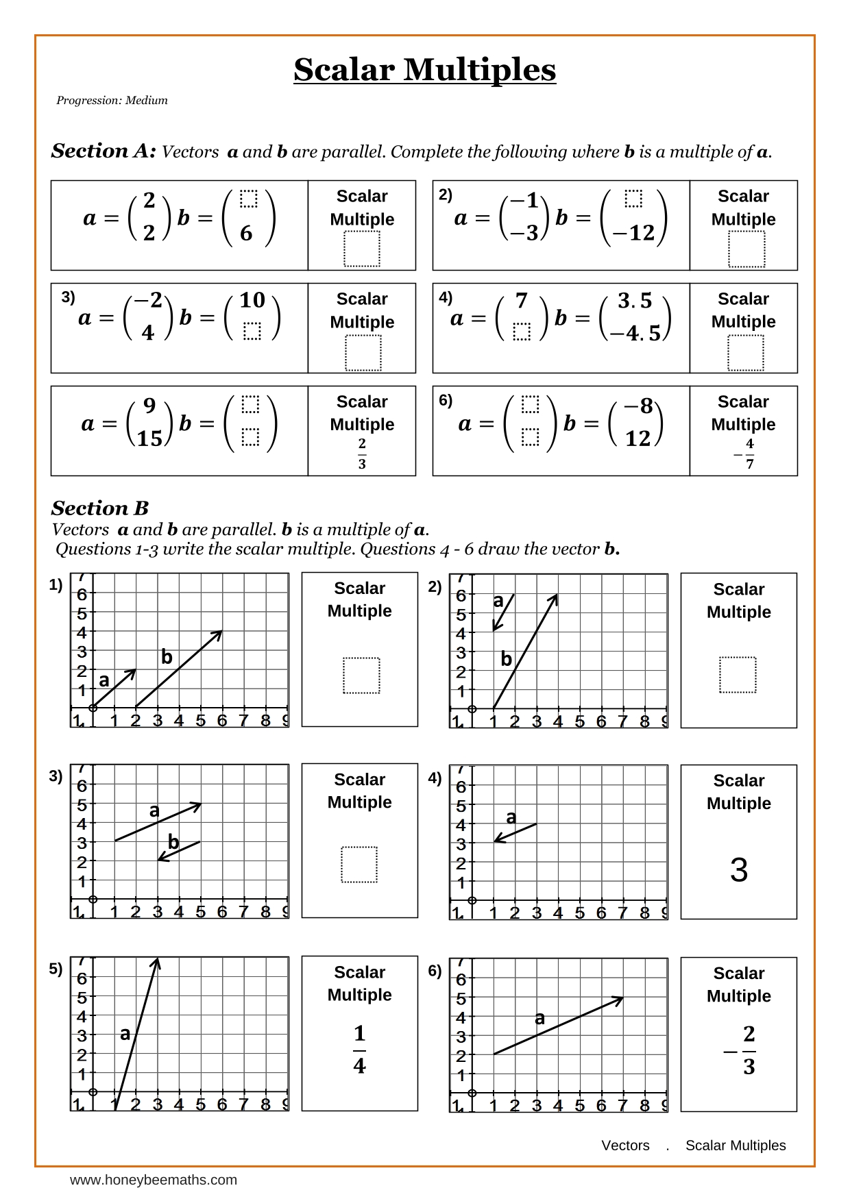 Year 10 Vectors Worksheets