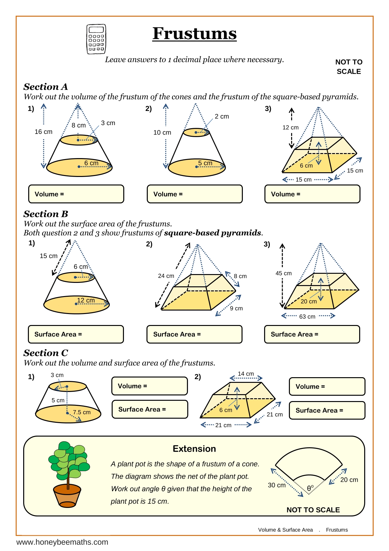 Year 11 Volume Worksheets