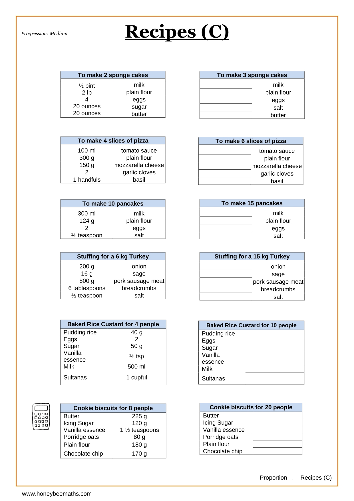 Year 8 Ratio and Proportion Worksheets