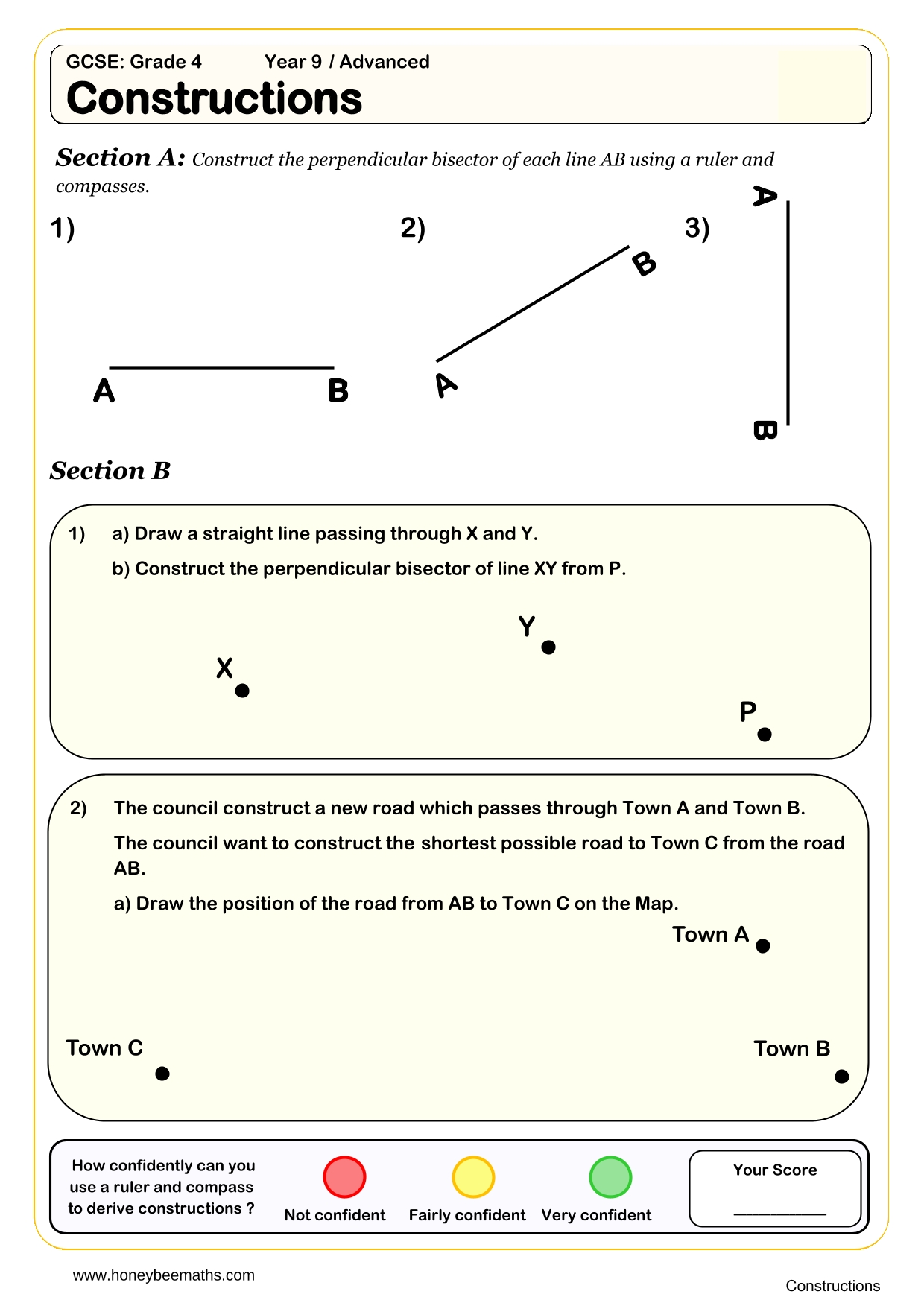 Year 9 Constructions Worksheets