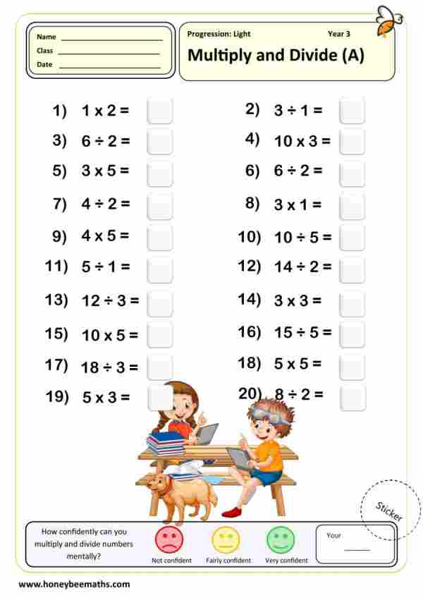 Year 3 Multiplication and Division Worksheets