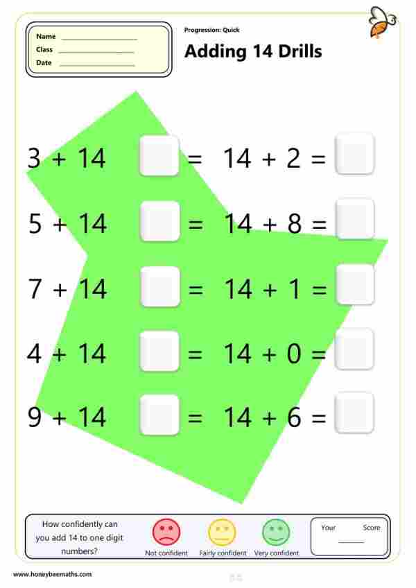 Year 1 Addition Worksheets - Honey Bee Maths Worksheets - Printable PDF