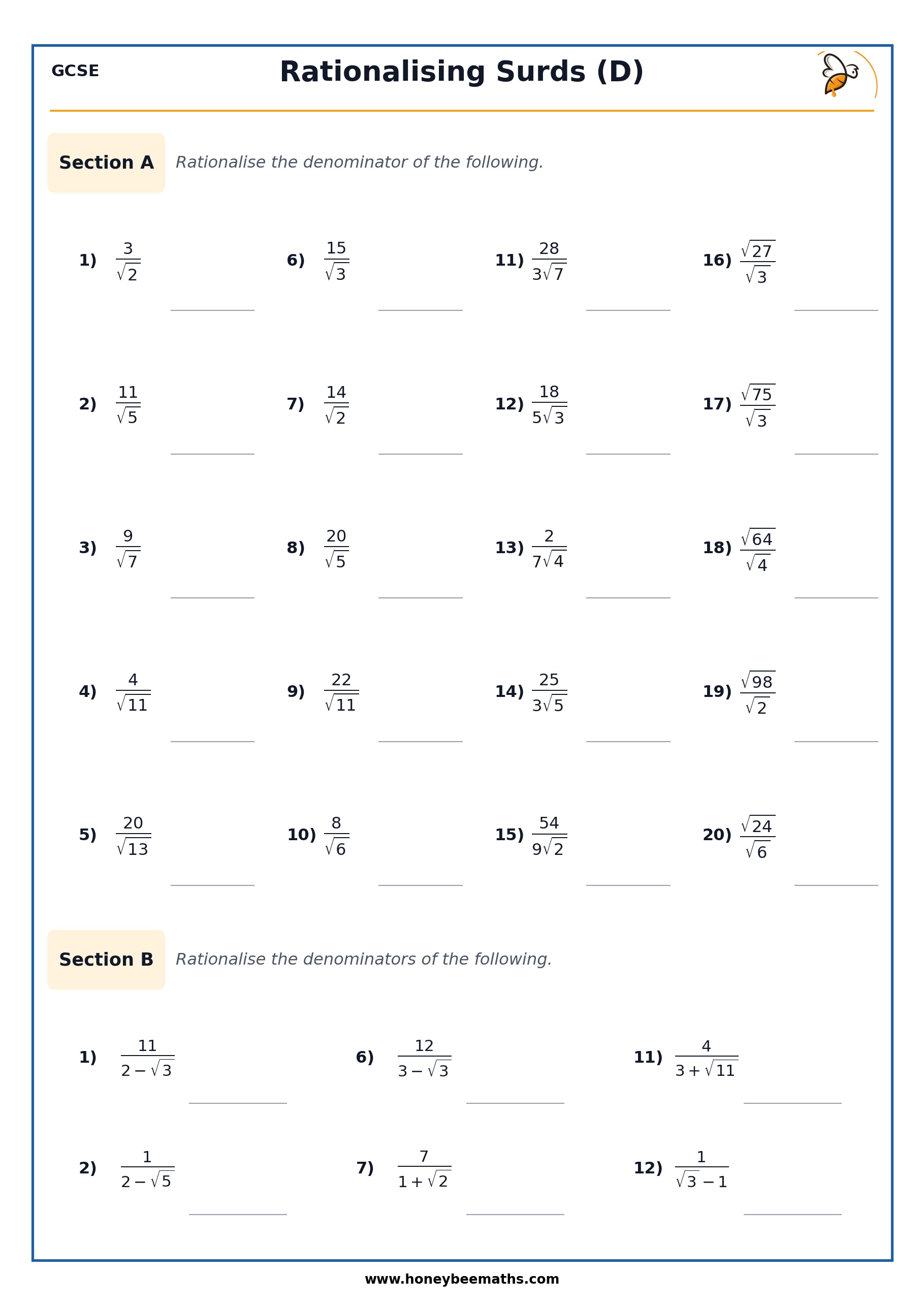 Rationalising Surds