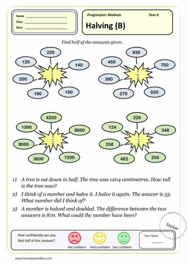 Year 6 Division Worksheets - Honey Bee Maths Worksheets