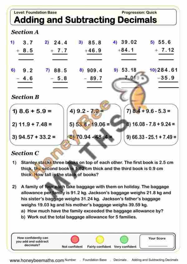 Adding and Subtracting Decimals