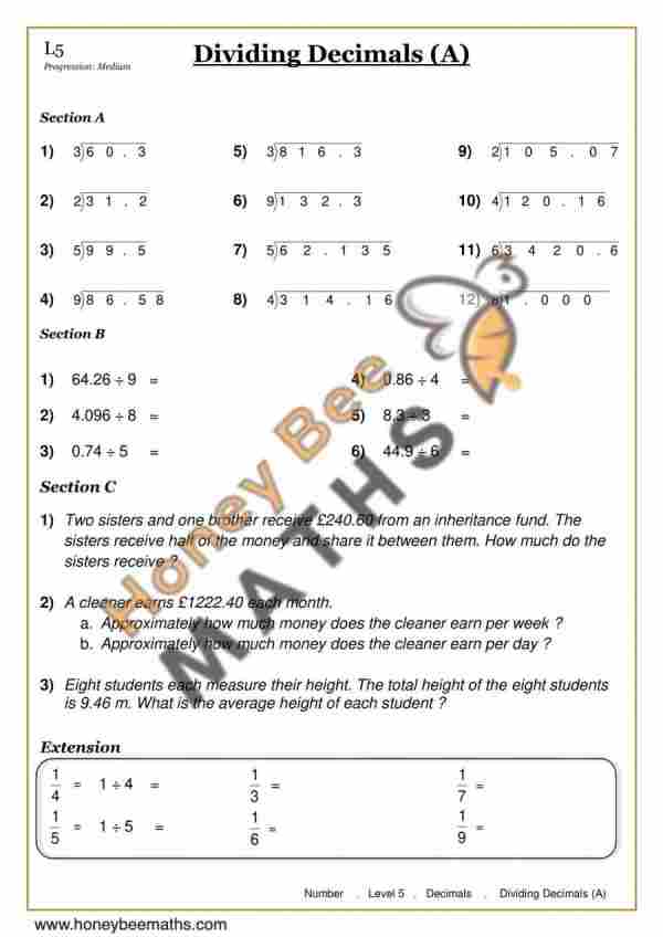 Dividing Decimals (A)