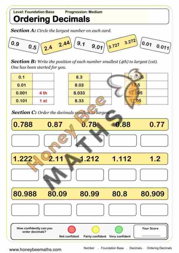 Ordering Decimals