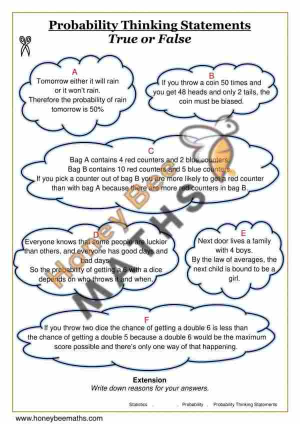 Probability Statements (True or False)