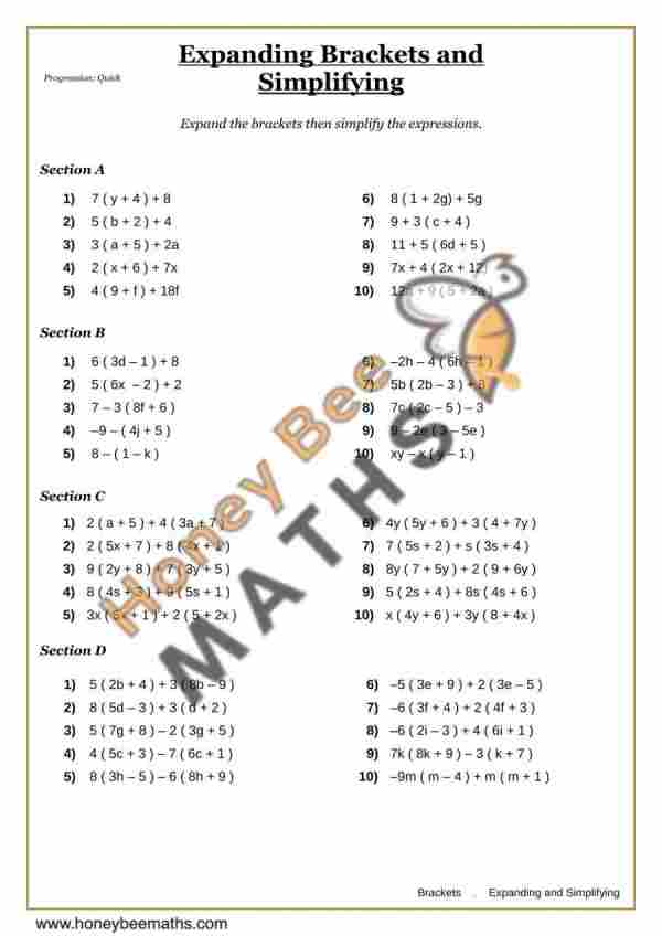 Expanding Brackets and Simplifying