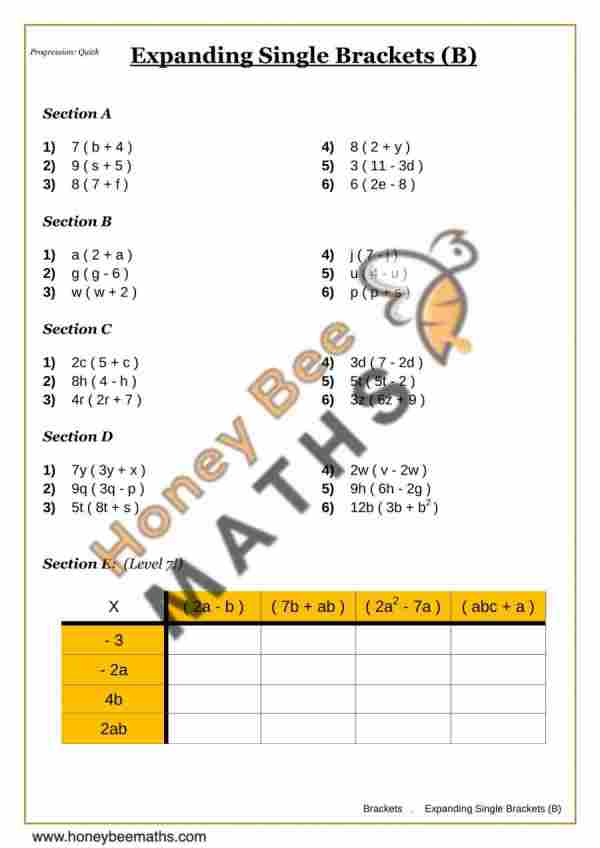 Expanding Single Brackets (B)