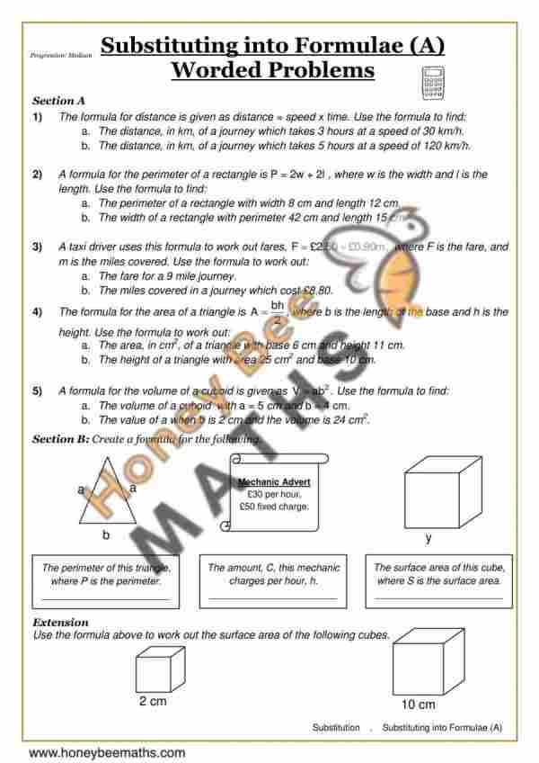 Substituting into Formulae (A)