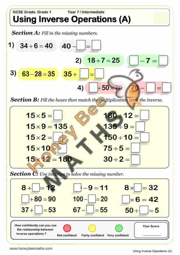 Using Inverse Operations
