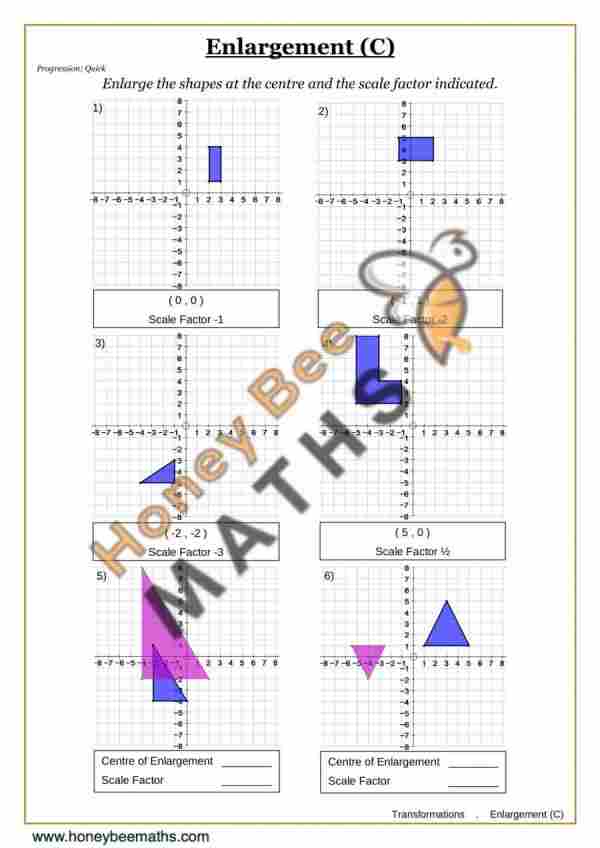 Enlargement (C) worksheet preview Year 9 enlargement (c) worksheet preview
