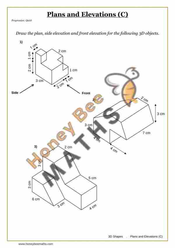 Plans and Elevations (C) worksheet preview Year 9 plans and elevations (c) worksheet preview